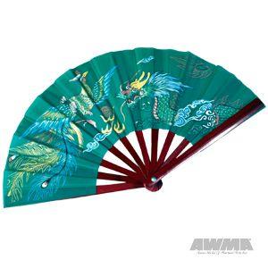 Bamboo Dragon Fighting Fan 10"