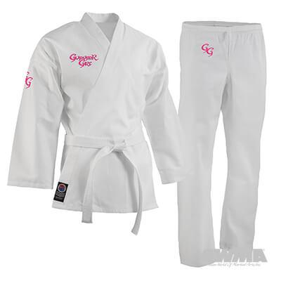 ProForce® Gladiator Girl 6 oz. Karate Uniform (Elastic Drawstring) - 55/45 Blend - With Free White Belt