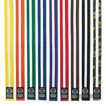 ProForce® II 1.75" Double Wrap White Stripe Karate Belt