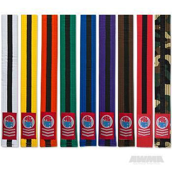 ProForce® 1.5" Double Wrap Black Stripe Karate Belt