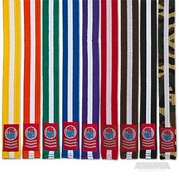 ProForce® 1.5" Double Wrap White Stripe Karate Belt