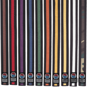 ProForce® 1.75" Double Wrap Color Striped Black Karate Belt