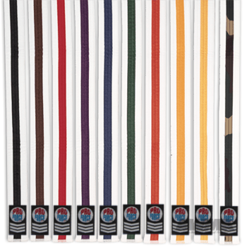 ProForce® 1.75" Single Wrap Color Striped White Karate Belt