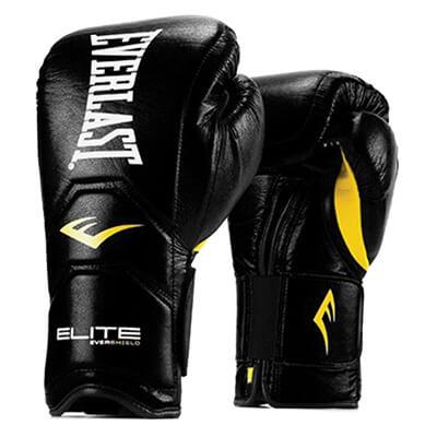 Everlast Elite Pro Hook and Loop Training Gloves- Black