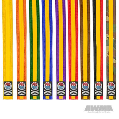 ProForce® 1.75" Single Wrap Gold Striped Karate Belt